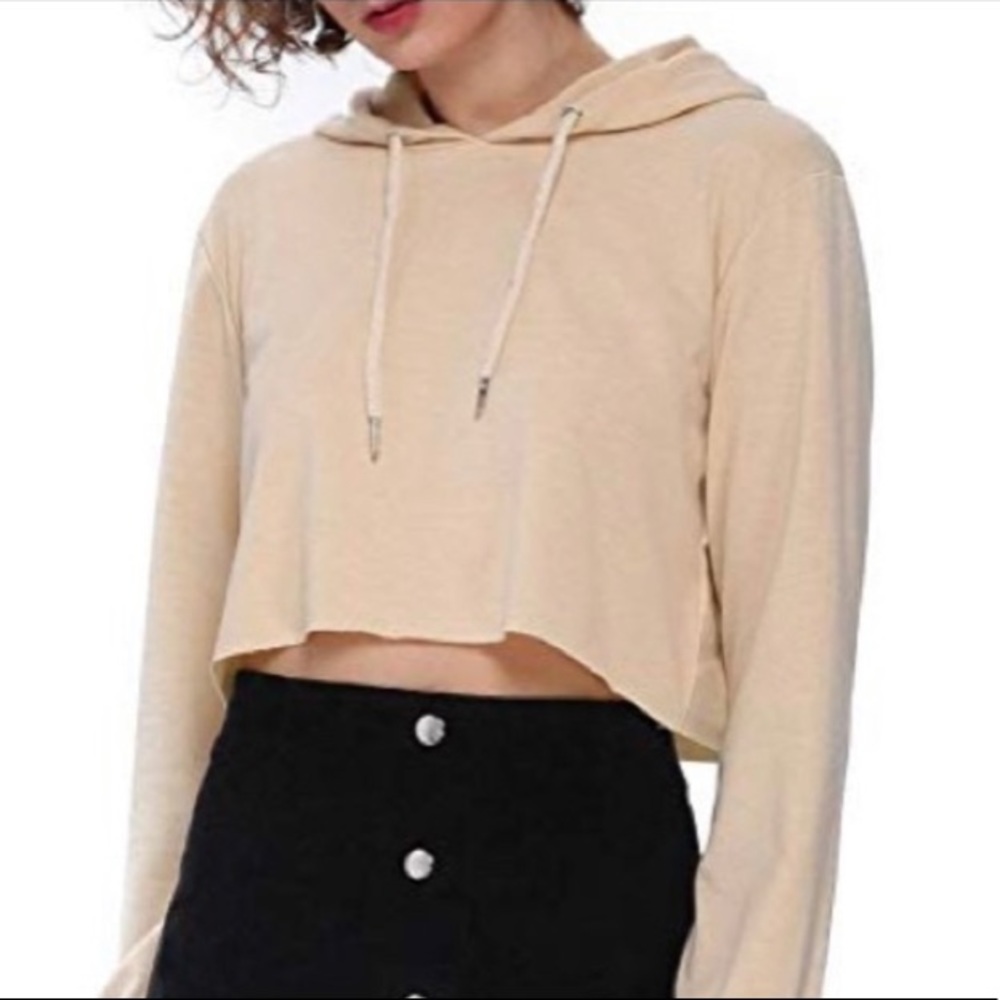 Tan cropped hoodie